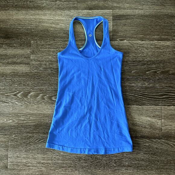 Lululemon Cool Racerback Tank Pipe Dream Blue Size 4 Lightweight Athletic Top - Picture 13 of 13